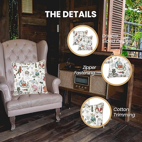 Miniatura 3 de Signare Tapiz Peter Rabbit - Funda de cojín cuadrada de doble cara (CCOV-BP-Peter)