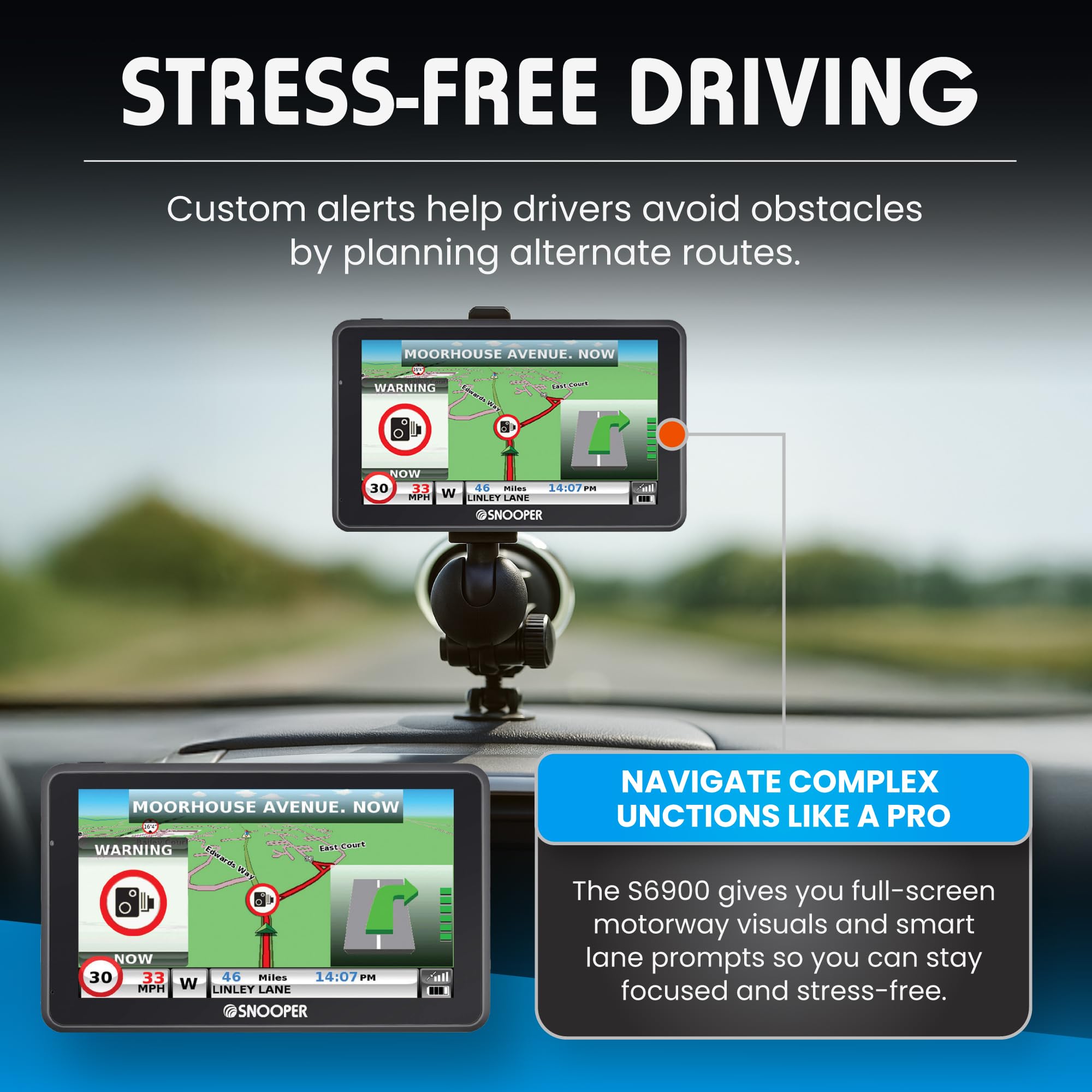 Snooper Truckmate S6900 Navigateur Satellite avec Support Magnétique Actif