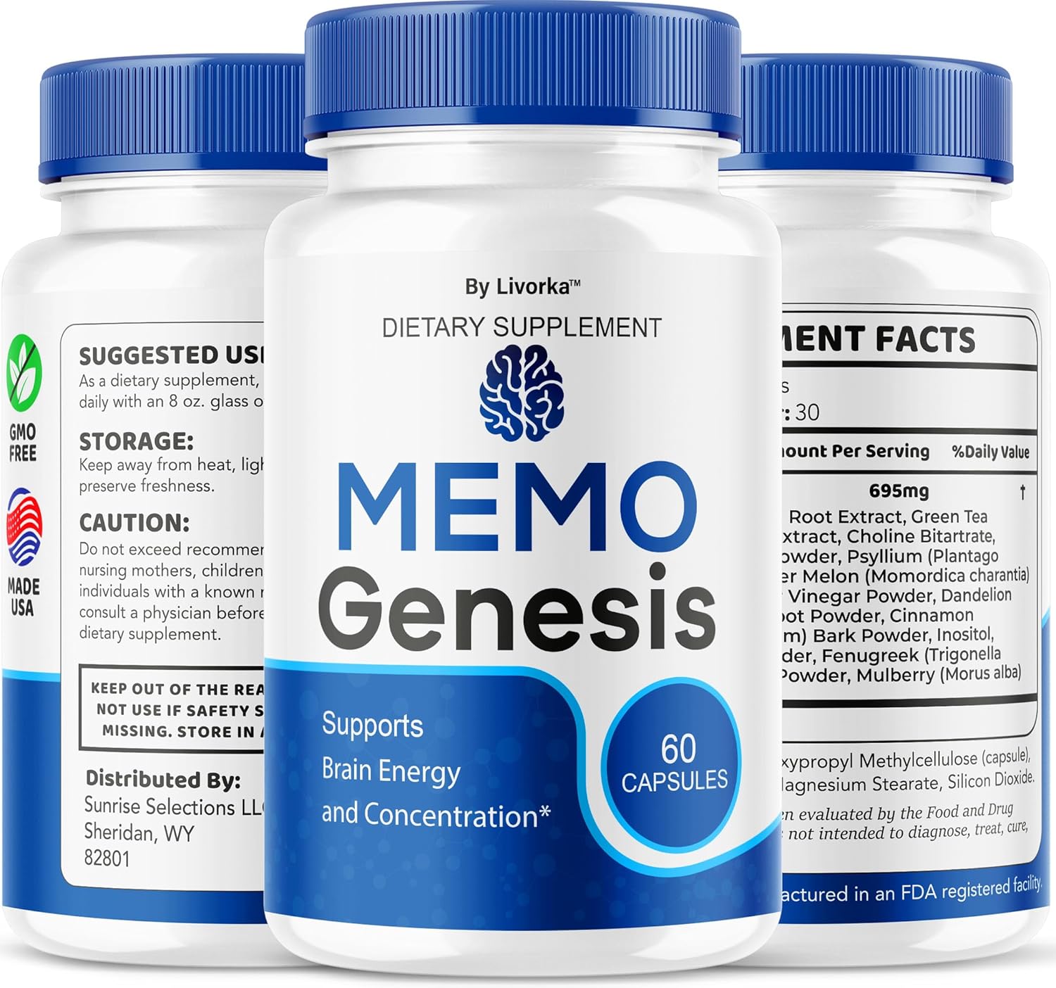 Memo Genesis Capsules - Original MemoGenesis Brain Health Daily Support Pills Natural Advanced Formula Cognitive Health & Function to Help Maintain Clarity Focus, 60 Capsules for 1 Month - Image 9
