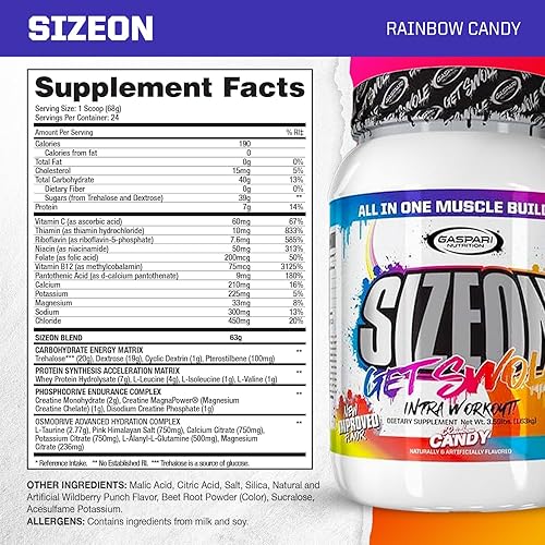 Miniatura 2 de Gaspari Nutrition - SizeOn - La mejor fórmula híbrida de aminoácidos y creatina, aumento del volumen muscular y recuperación muscular - 3.59 libras
