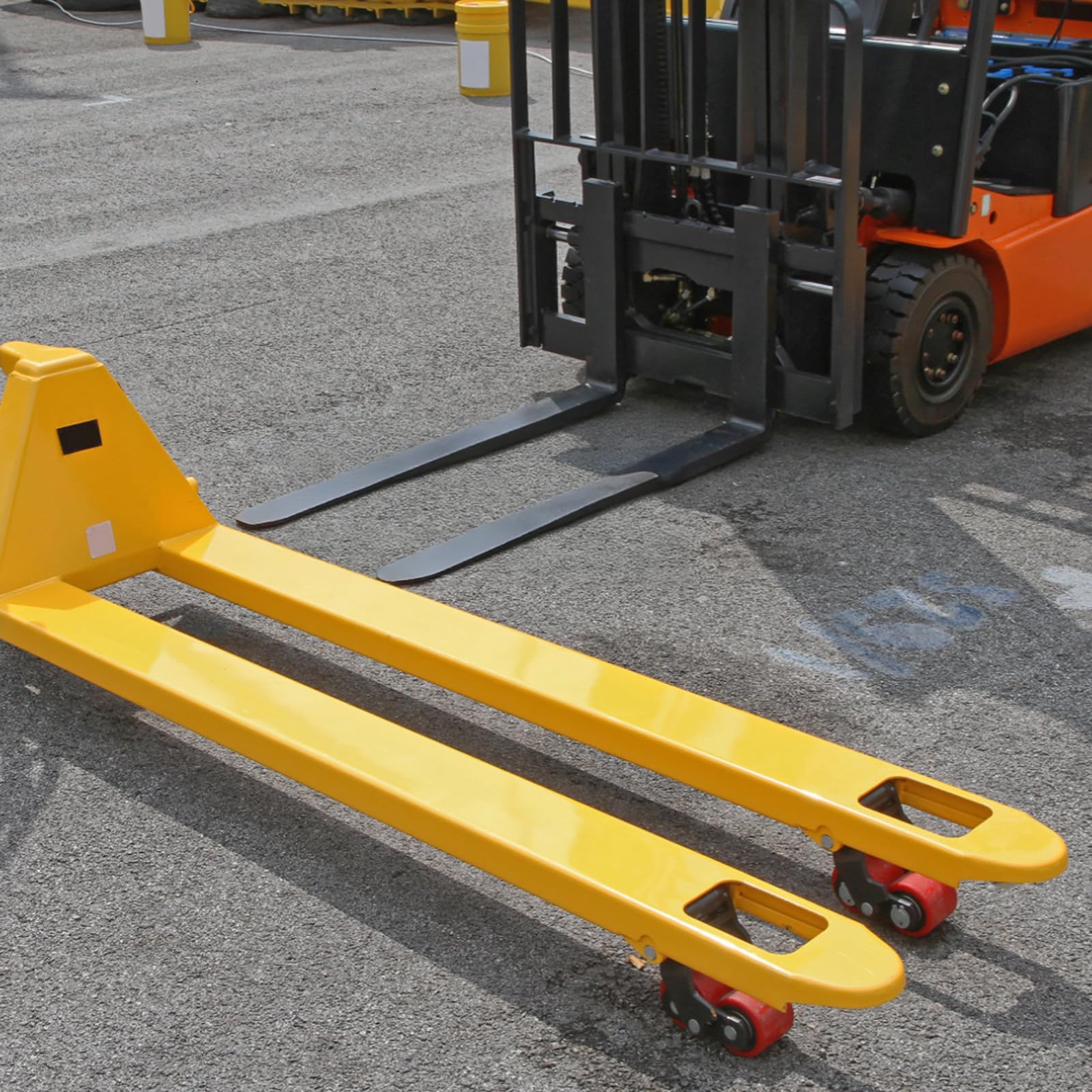 SWAWIS 4 Stück Hubwagen Rollen Polyurethan 80 x 70 mm Achse 20 mm inkl Kugellager Rollen für Hubwagen Ersatzrollen Maximale Tragfähigkeit 600kg