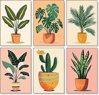 6 Pack Paint by Numbers Kit for Adults Beginners - 8x12 Inch Plant Adult...