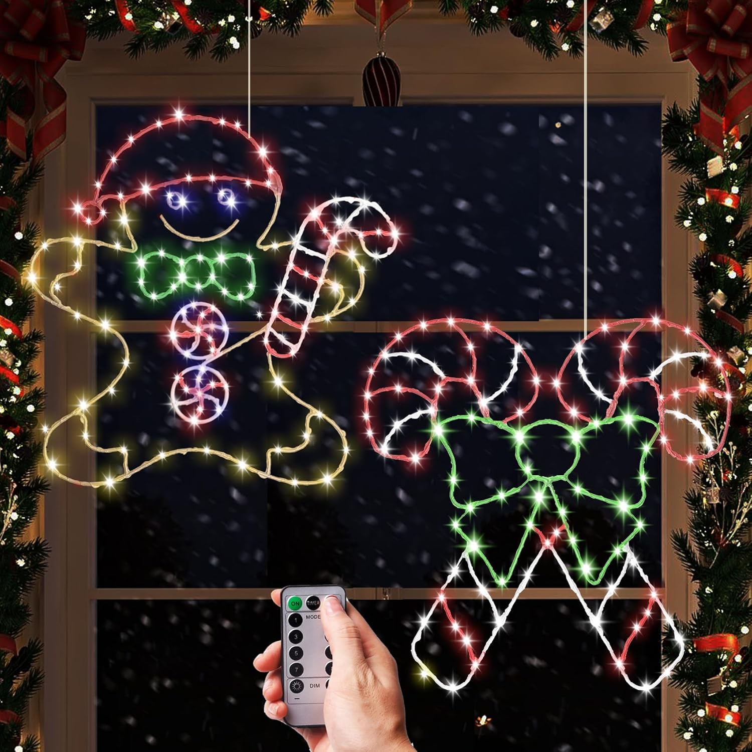 Christmas Window Lights 6PCS Decorations Christmas Window Hanging