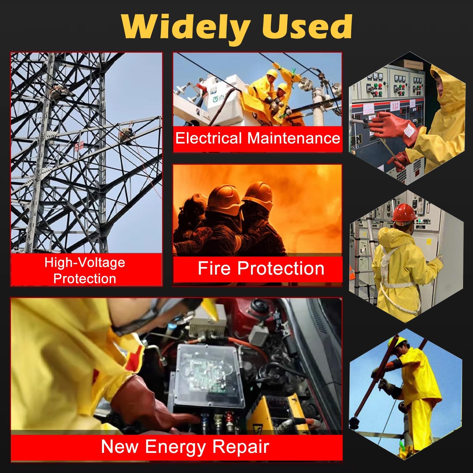 Traje Aislante Ignífugo, Equipo De Rescate De Seguridad Eléctrica para Bomberos, Ropa De Trabajo Aislante Impermeable, Antielectrocución.(1 KV)
