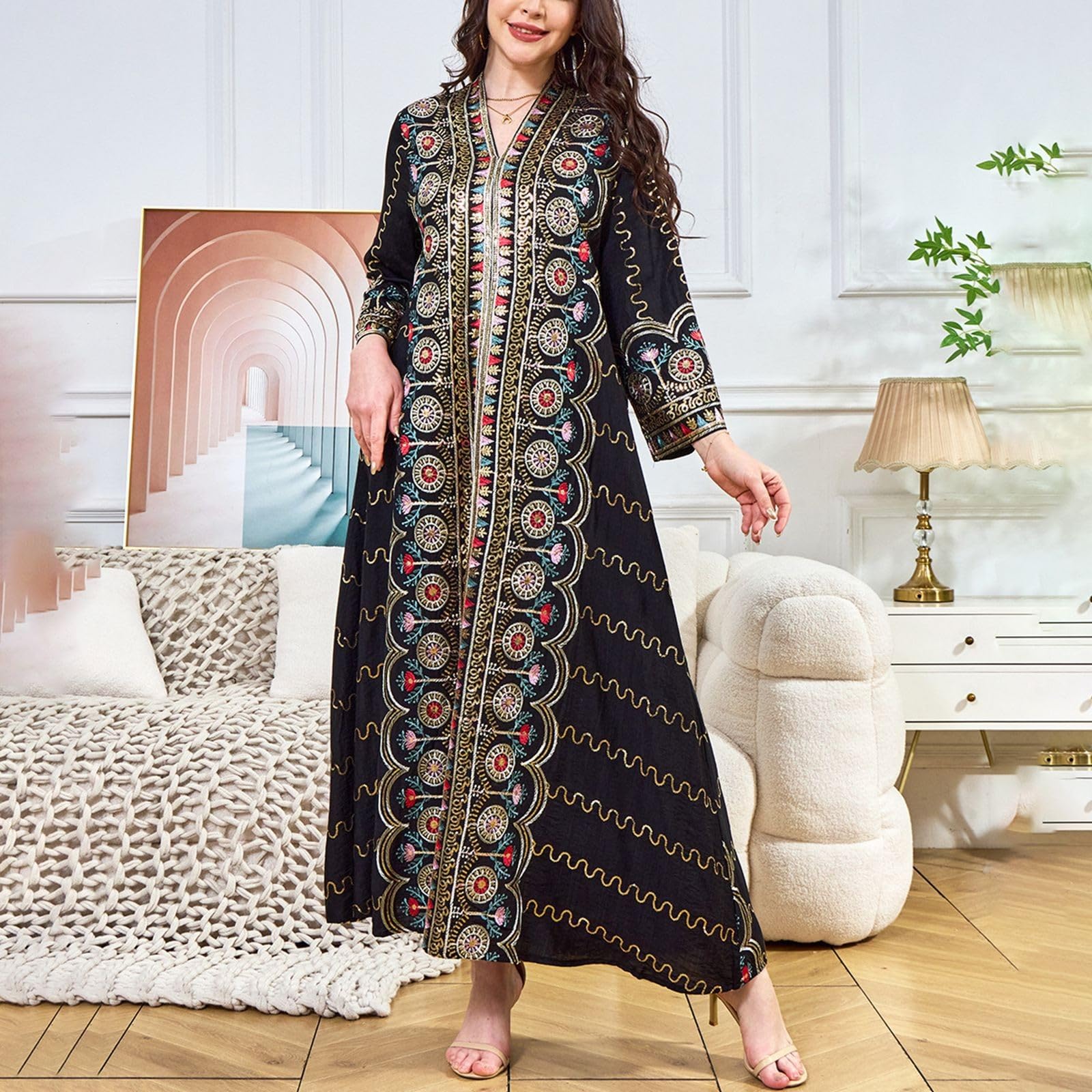 Generisch Damen Strandkleid Lose Kaftan Kleid Lange Bikini Cover Ups Sommer Maxikleid Boho Strandponcho Beach Maxi Dresses Sommerkleider Beachwear Langes Nachthemd Nachtwäsche