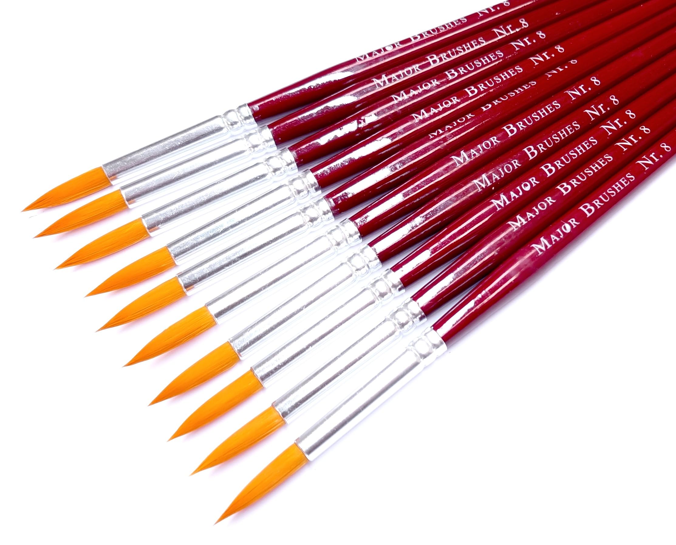 Major Brushes Sable Substitute Brush Size 8 - Set of 10