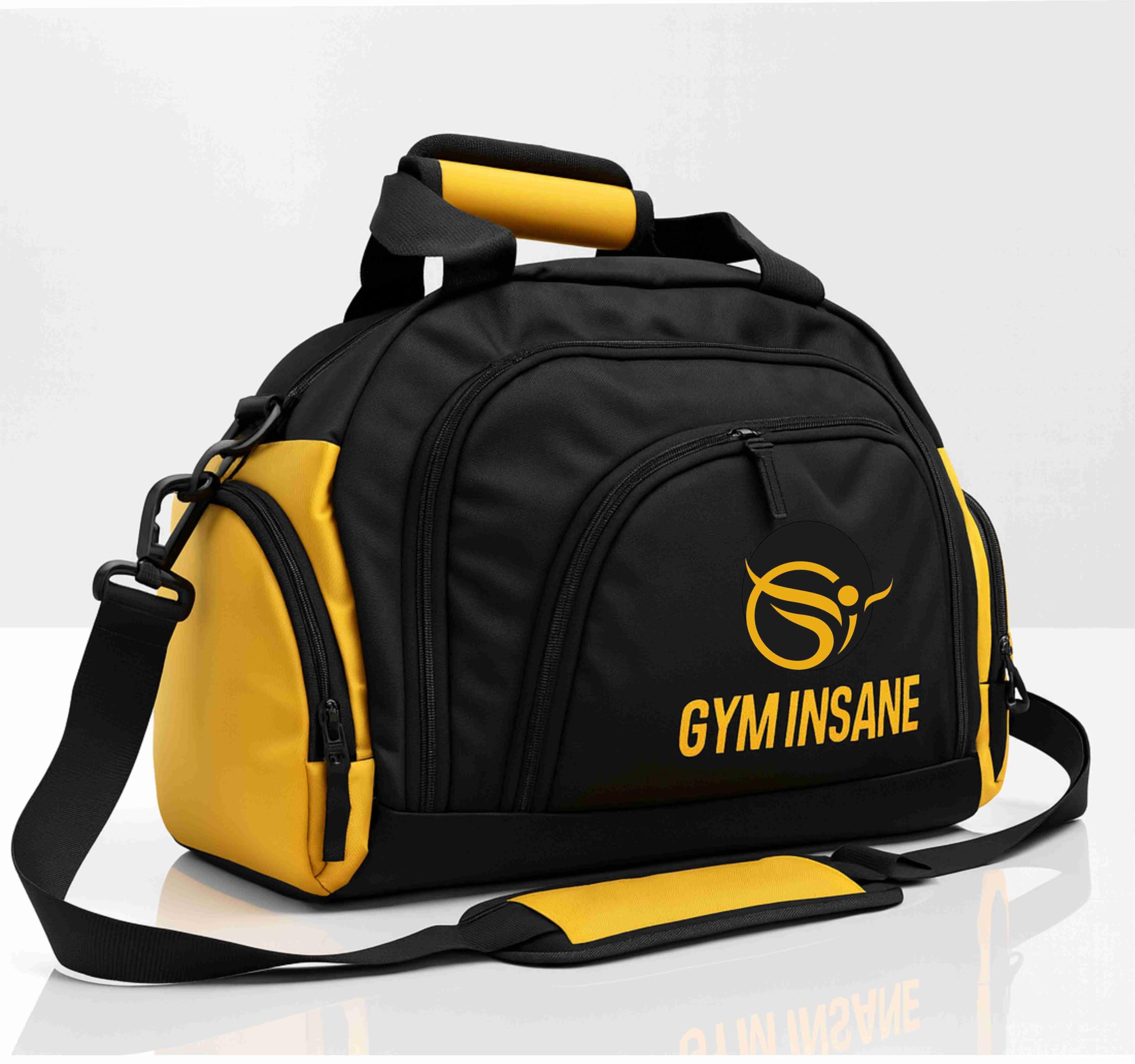 gym insane Duffle Bag for Travelling/Gym Bag for Men Multi Carry & Travel Polyester Adjustable Padded Strap | Wet & Dry Separation | Duffels Sports Bag for Women & Men 36.1L- Black-picture-33