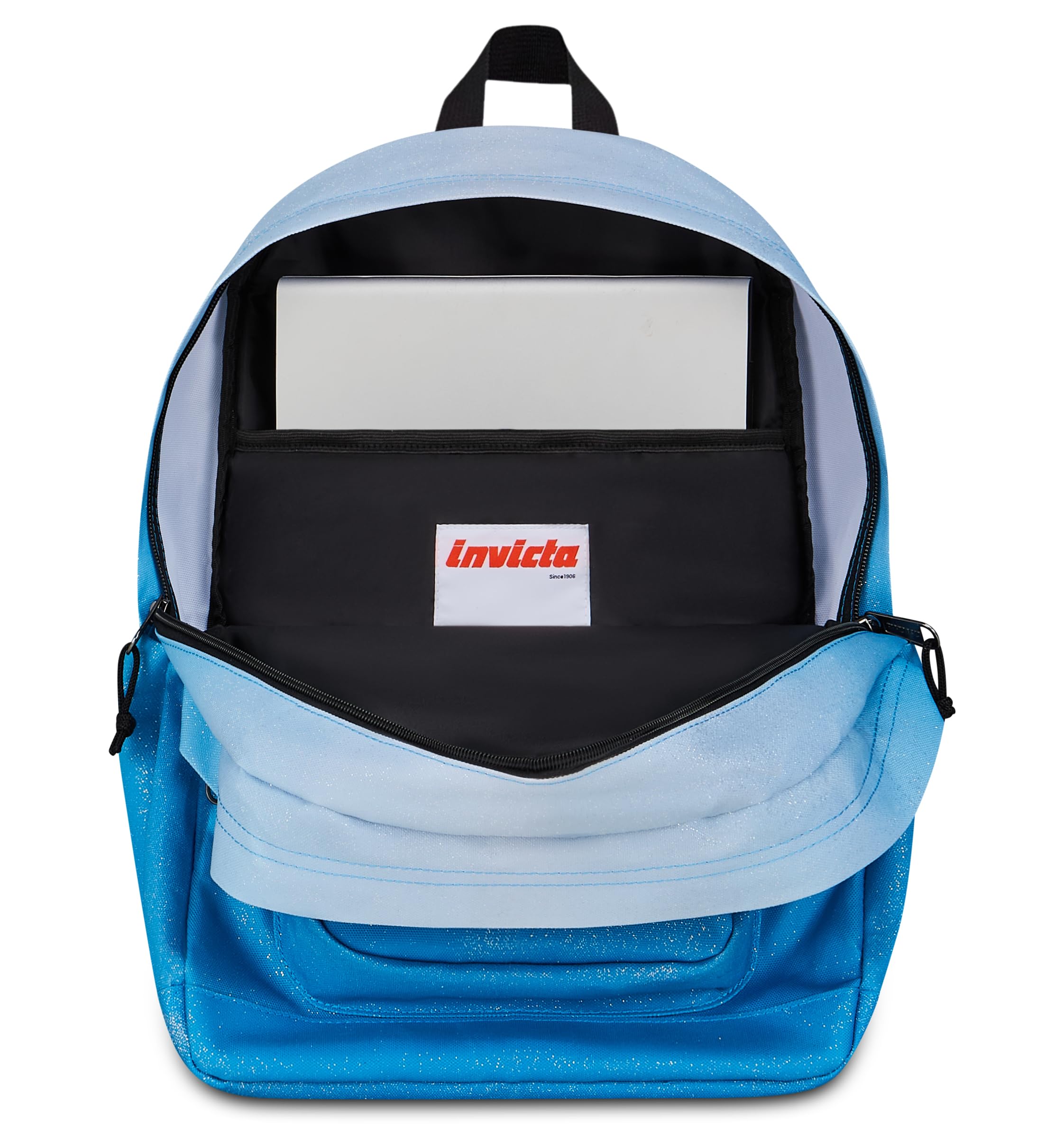 Invicta Zaino Scuola Jelek Fantasy Shine, Celeste, Effetto brillantini, 34 L, Doppio Scomparto, Tasca con organizer, Tasca porta pc, Tasca portaborraccia, Scuola media e superiore, Ragazza