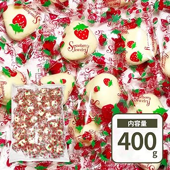 Whole Strawberry, White Chocolate, 14.1 oz 400 g, Made with Freeze Dried Strawberry, Sweet and Sour Fruit, Rich Milk Flavor, Large Capacity, Value-for-Share Snacks, Gift