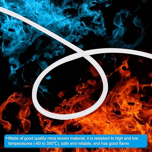 Vista 6 de PATIKIL Cable de alta temperatura de 26.3 pies, 17 AWG, -76.0-662.0 °F, fibra de vidrio de mica, cable electrónico, aislado, resistente al calor