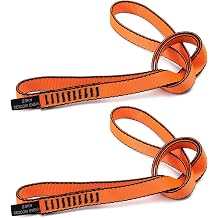 18mm Nylon Climbing Sling Runner 23KN - CE2008 EN566 Certified Webbing Straps for Rock Climbing, Rappelling, Arborist Tree Work, Hammock Rigging, Yoga Swing & Outdoor Safety Gear