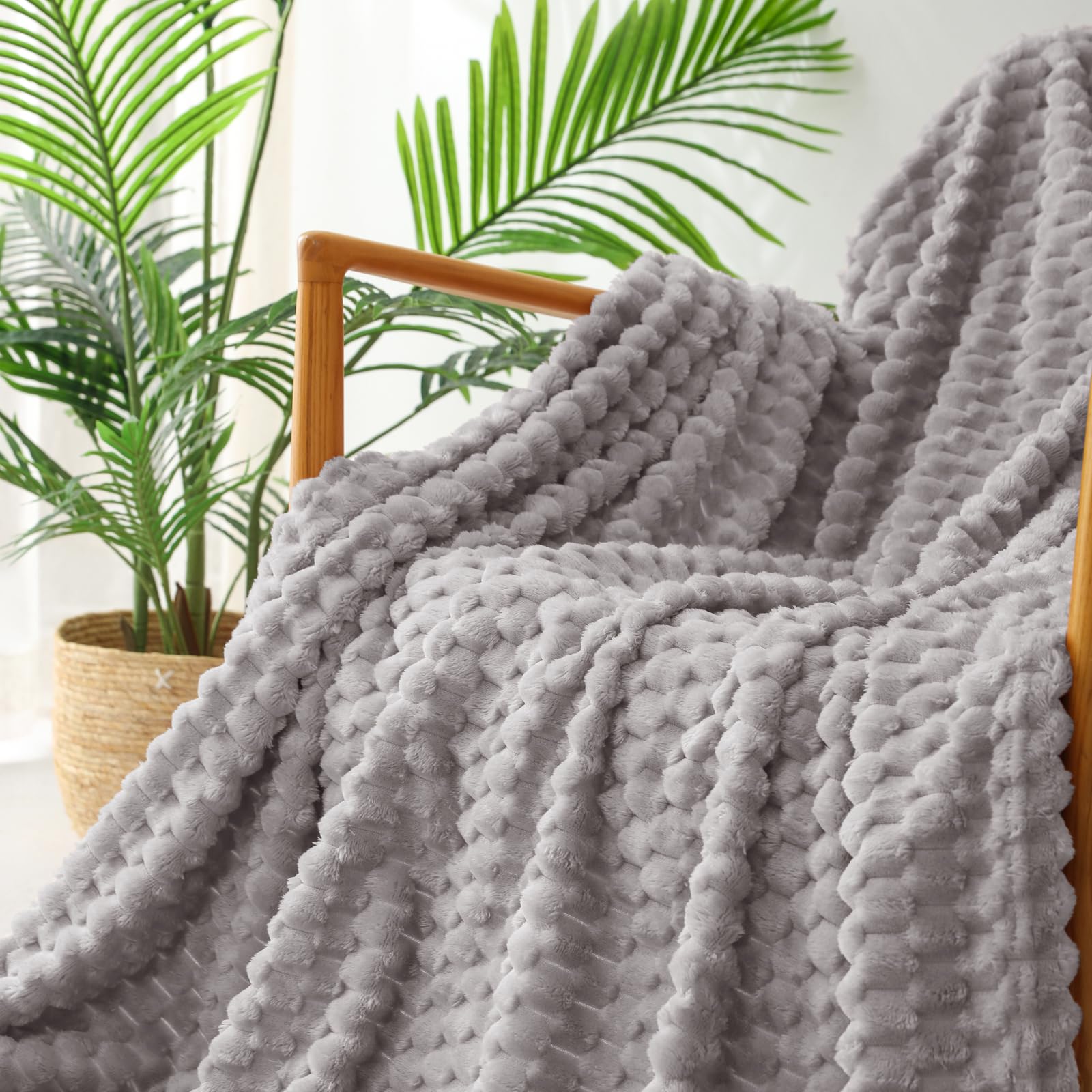 Exclusivo Mezcla Twin size zachte fleece deken, 152 x 203 cm stijlvolle jacquard fluwelen deken voor bed, donzige gezellige lichtgewicht voor het hele seizoen, marineblauw