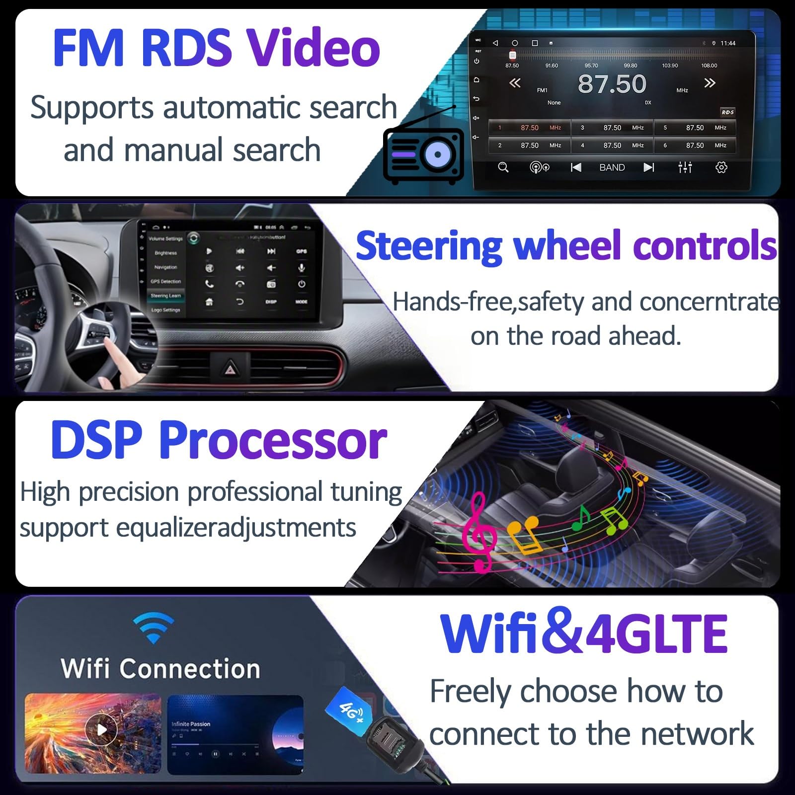 Radio Samochodowe 2K Double DIN Android CarPlay dla Honda Stepwgn 4 2009-2015 Odtwarzacz Multimedialny Samochodowy/SWC/Bluetooth5.0/FM/AM/RDS/DSP/Wifi/4GLTE/GPS Nawigacja(C20)