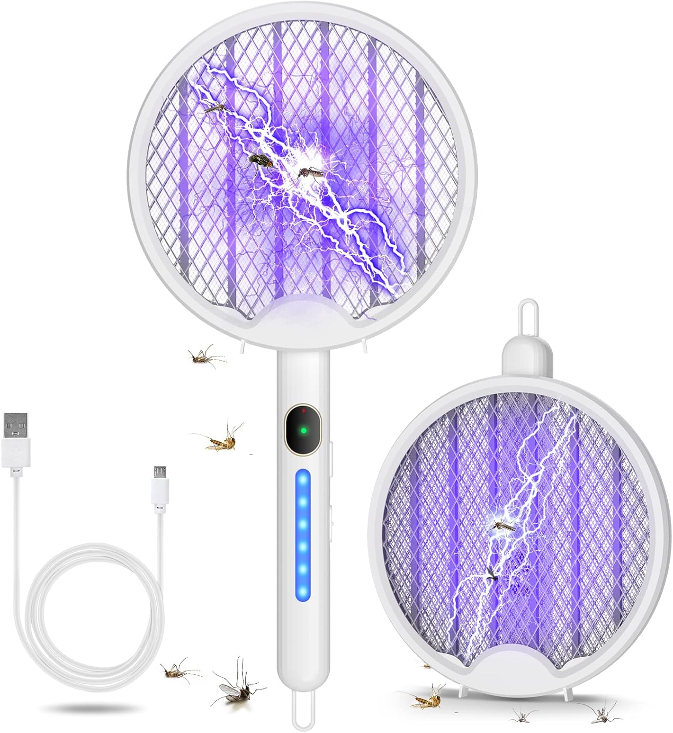 Mosquito Zapper, Nuaer 2 in 1 Bug Zapper Racket 3000 Volt