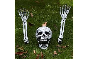 Lifelike Skeleton Stakes Decorations with Spider Webs