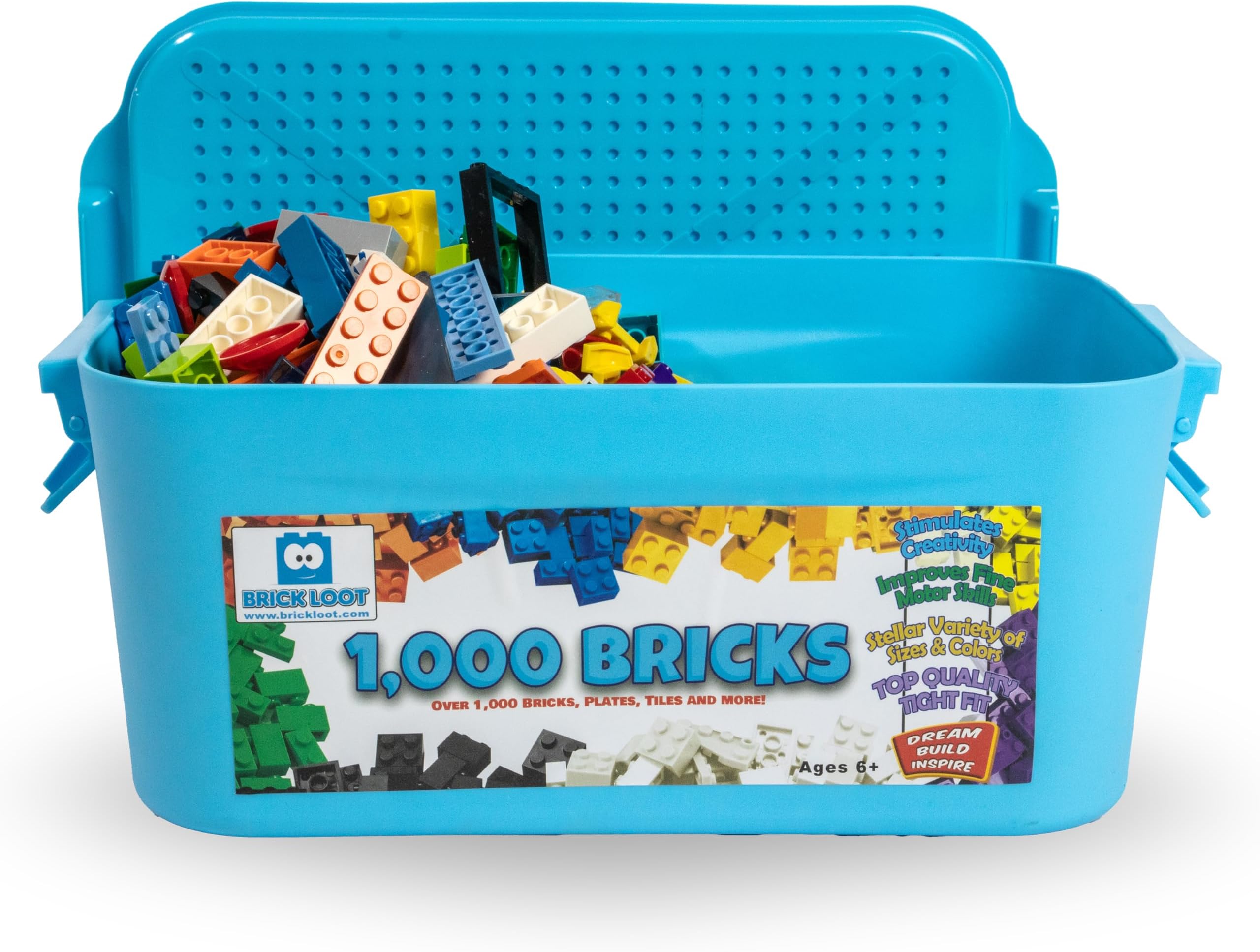 1,000 Bricks Plus 70 Building Blocks Bulk Set – 1,070 Pieces with Deluxe Storage Box, Lego-Compatible Mixed Colors Classic Bricks, Creative STEM Construction Toys for Kids & Adults