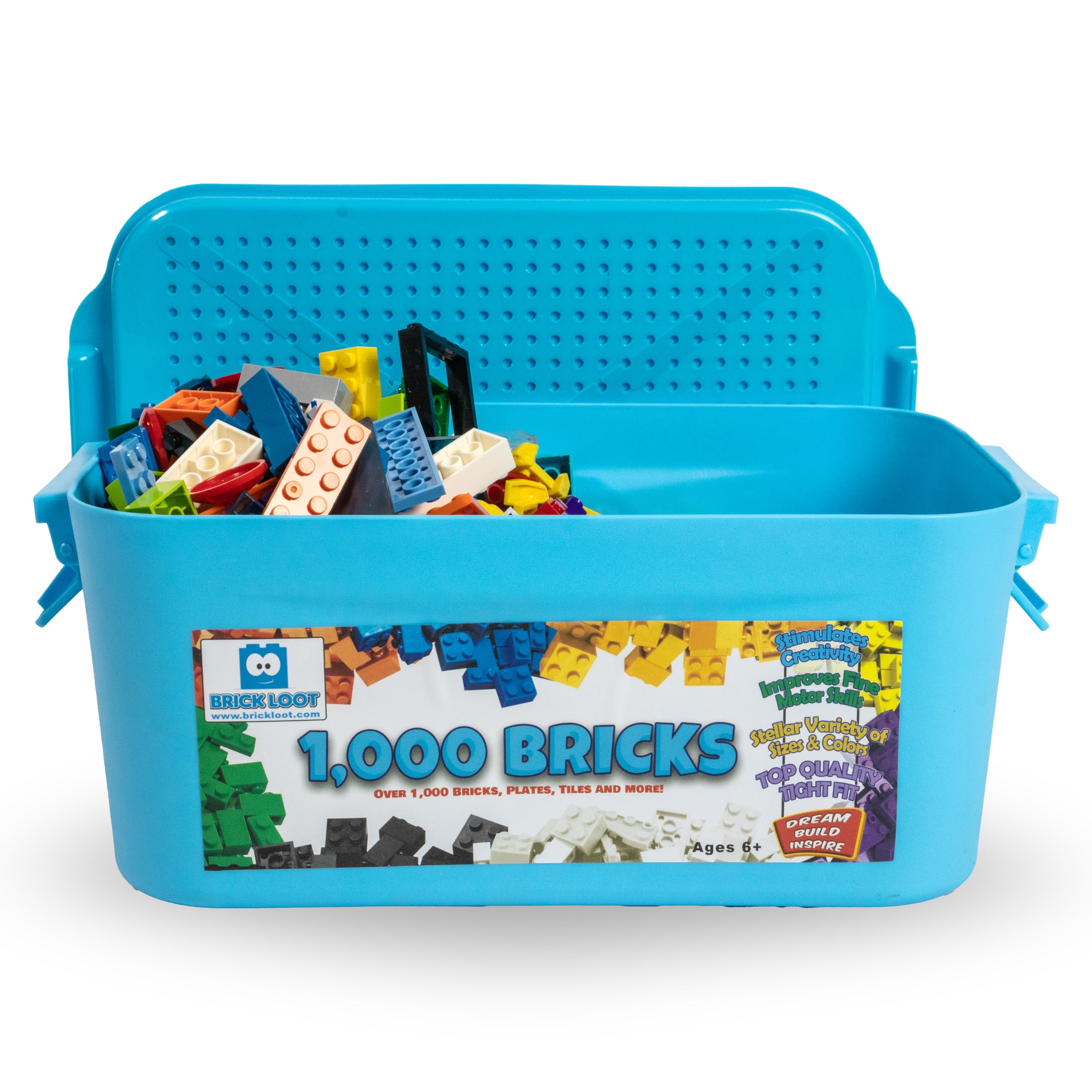 1,000 Bricks Plus 70 Building Blocks Bulk Set – 1,070 Pieces with Deluxe Storage Box, Lego-Compatible Mixed Colors Classic Bricks, Creative STEM Construction Toys for Kids & Adults