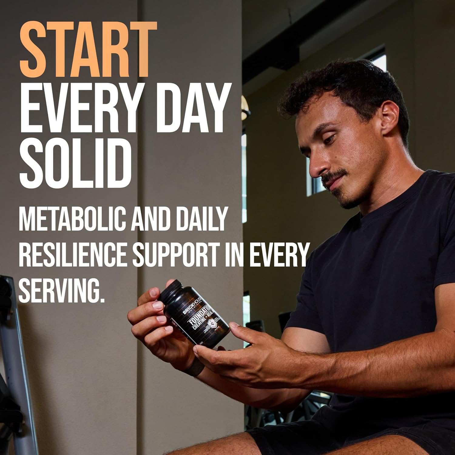 BRICKHOUSE NUTRITION Foundation: Creatine for Men with Peak ATP® | Muscle Builder & Recovery Support | Non-Stimulant Workout Supplement for Men (1 pk)