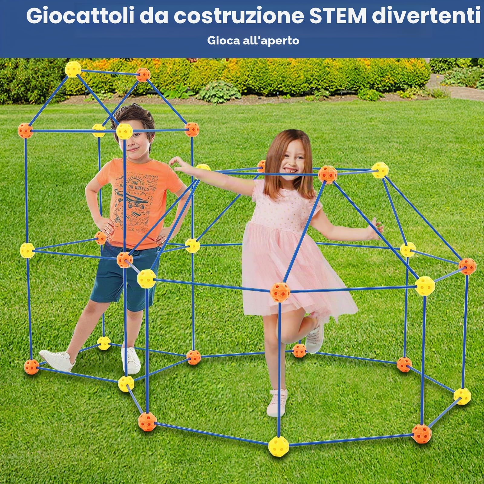 Fort Building Kit per bambini, 158 pezzi, lucchetto fai da te, tenda da gioco, per interni ed esterni, giocattolo STEM, regalo educativo per ragazze e ragazzi