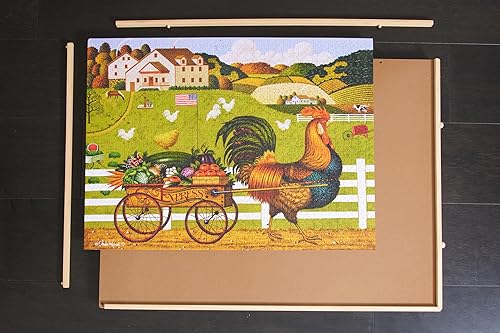 Miniatura 4 de Buffalo Games - Mesa de rompecabezas de madera - Tamaño de 1000 piezas - Accesorio de rompecabezas - Cajones de almacenamiento con divisores para