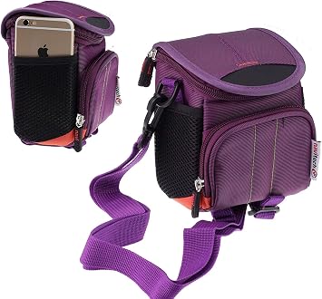Navitech Purple Portable Binocular Shoulder Bag - Compatible With Kylietech 12X42 Binoculars