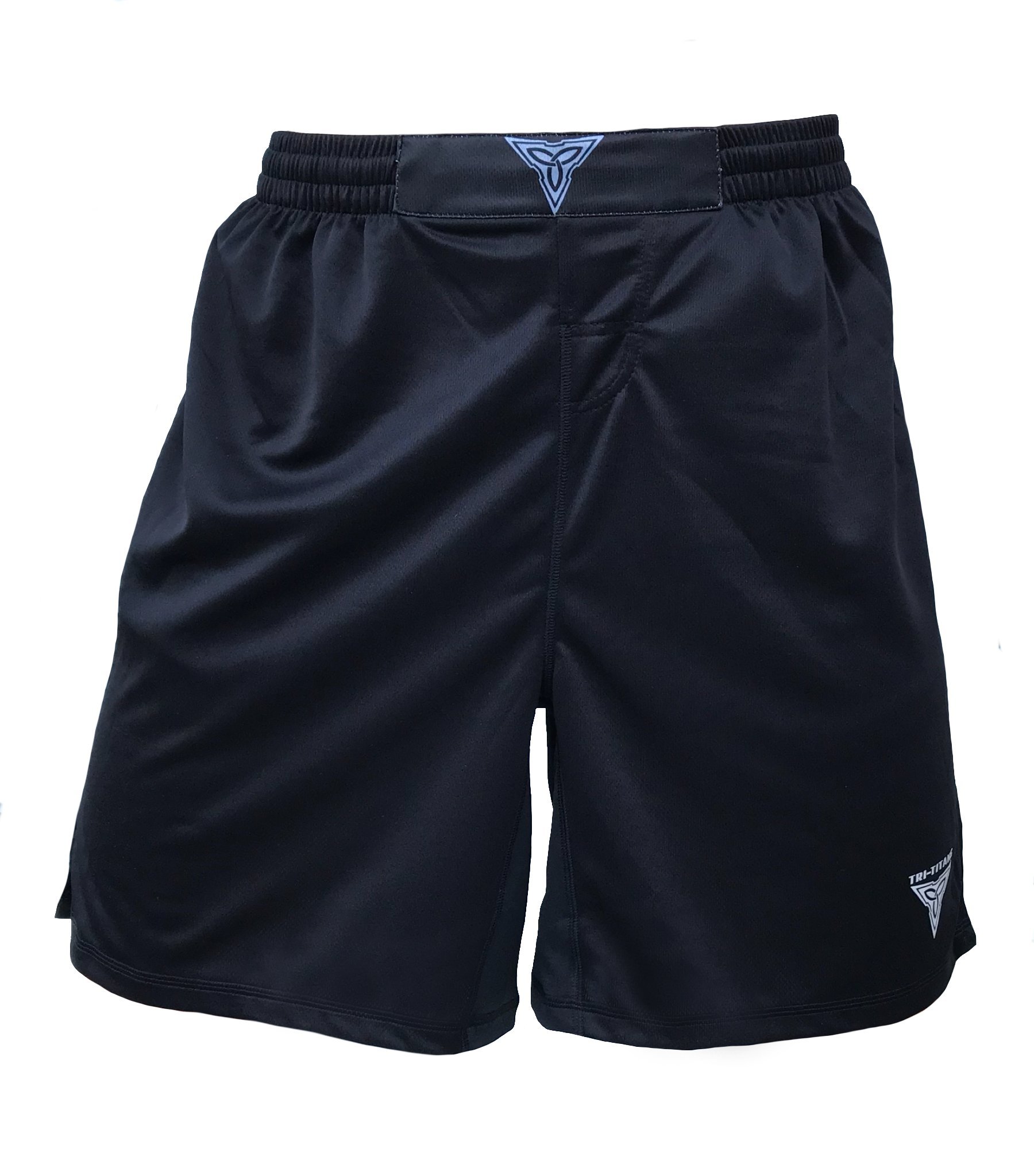 TRI-TITANS Performance MMA BJJ Wrestling Fight Shorts Youths - MMA Shorts - Jiu Jitsu - Youth Fight Shorts - Boxing - BJJ Shorts - UFC Shorts Adult L Black