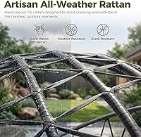 Vista 6 de RADIATA Silla colgante de huevo para 2 personas con soporte, sillas abatibles dobles extra grandes y acogedoras para exteriores, silla hamaca