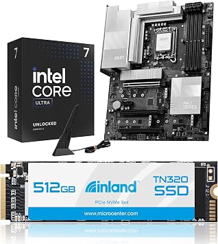 INLAND 3-in-1 Combo Intel Core Ultra 7 265K CPU+MSI Pro Z890-P WiFi Motherboard+TN320 512GB M.2 SSD