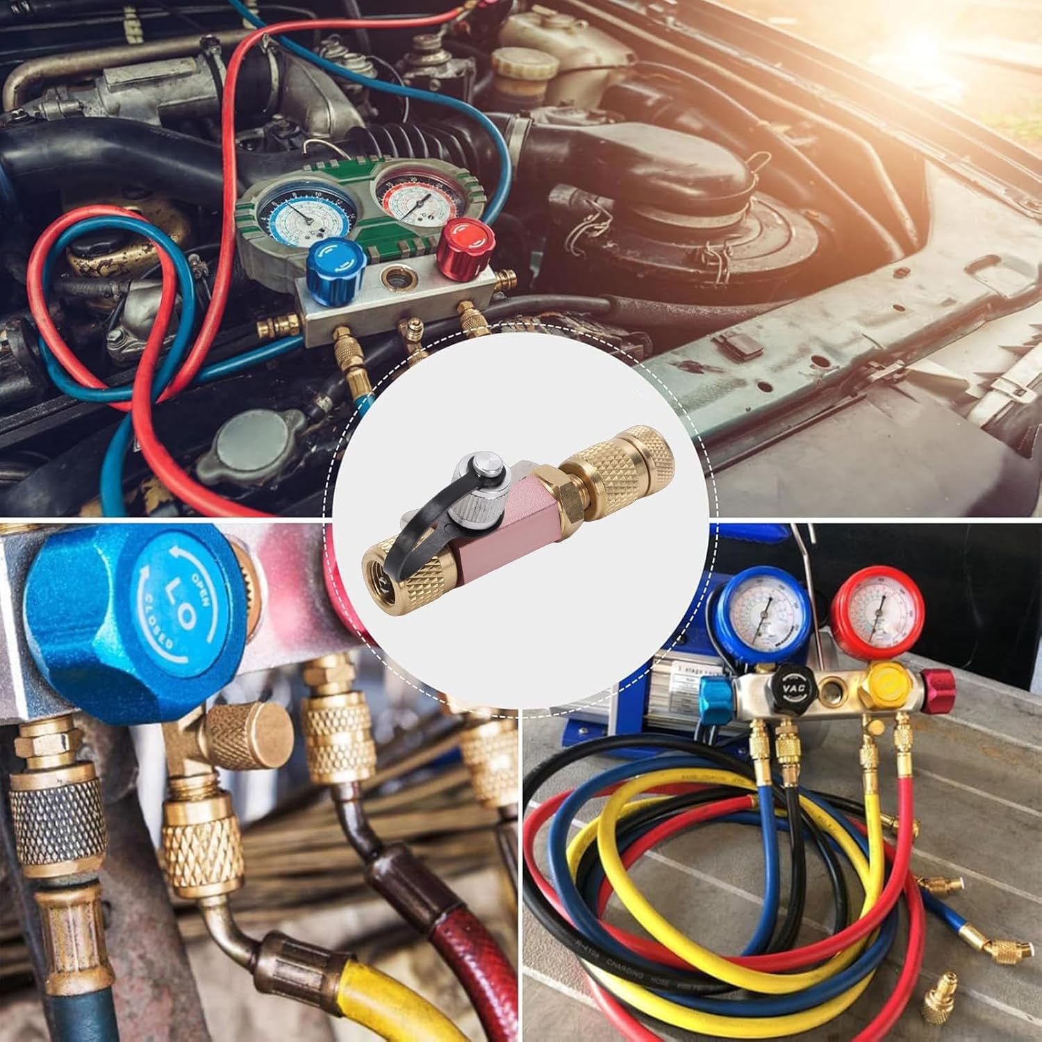 Fafeicy 5/16in Valve Core Removal Tool HVAC Refrigerant Disassembly Kit for R1234yf R410 R22 Professional Refrigeration Service Equipment