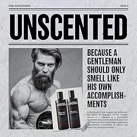 Polished Gentleman Beard Wash and Conditioner Set - Softens and Strengthens - Beard Shampoo with Growth Oil - Moisturizer & Beard Thickener - Tea Tree Unscented - Paraben-Free & Sulfate-Free (4oz)