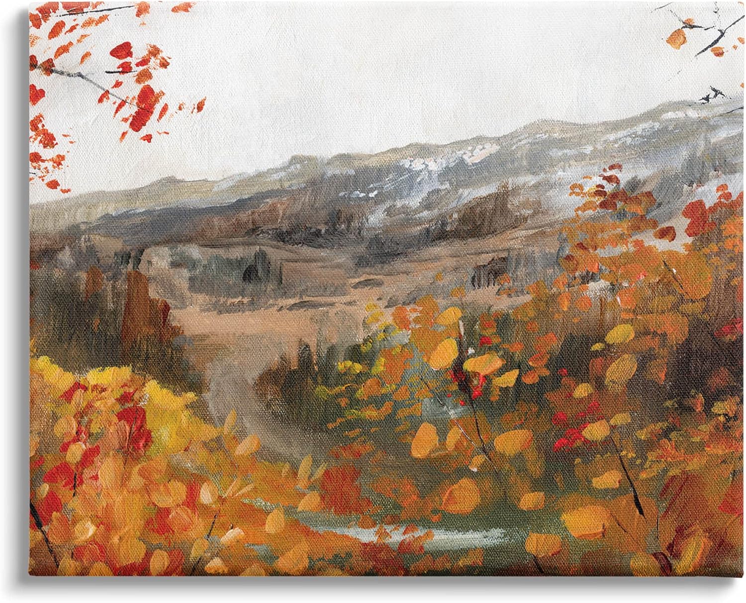 Stupell Industries Autumn Foliage Mountain Scene Canvas Wall Art, Design by Caverly Smith
