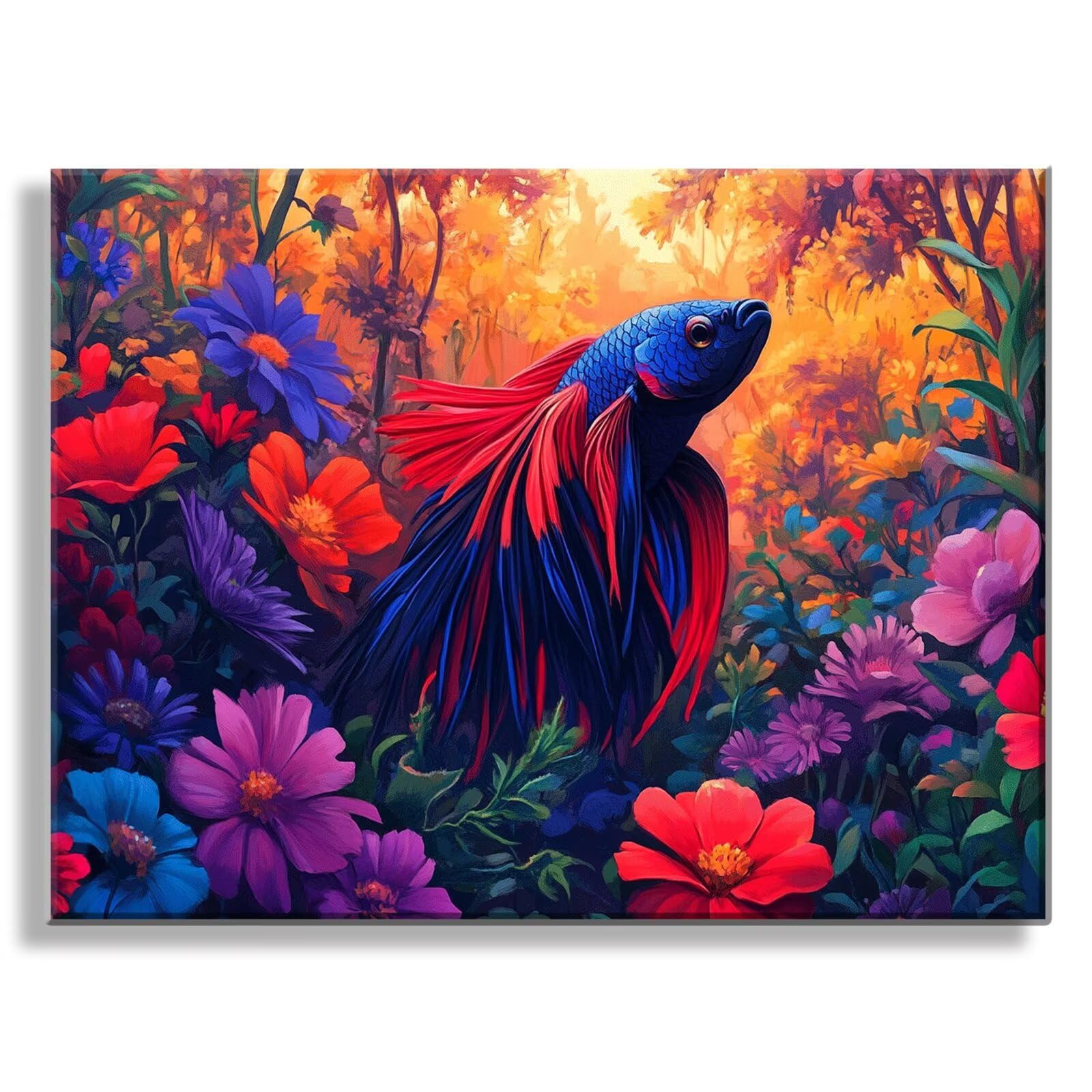 Dipingere con i Numeri Adulti fiore pescare, Quadri da Dipingere Numerati Fai Da Te per Principianti e Adultis, Olio La Pittura di Numeri Kit, Hobby Creativi Adulti, Decorazioni Casa 90x120cm Q3S-282