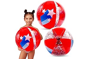 4E's Novelty 22" Patriotic Glitter Beach Balls