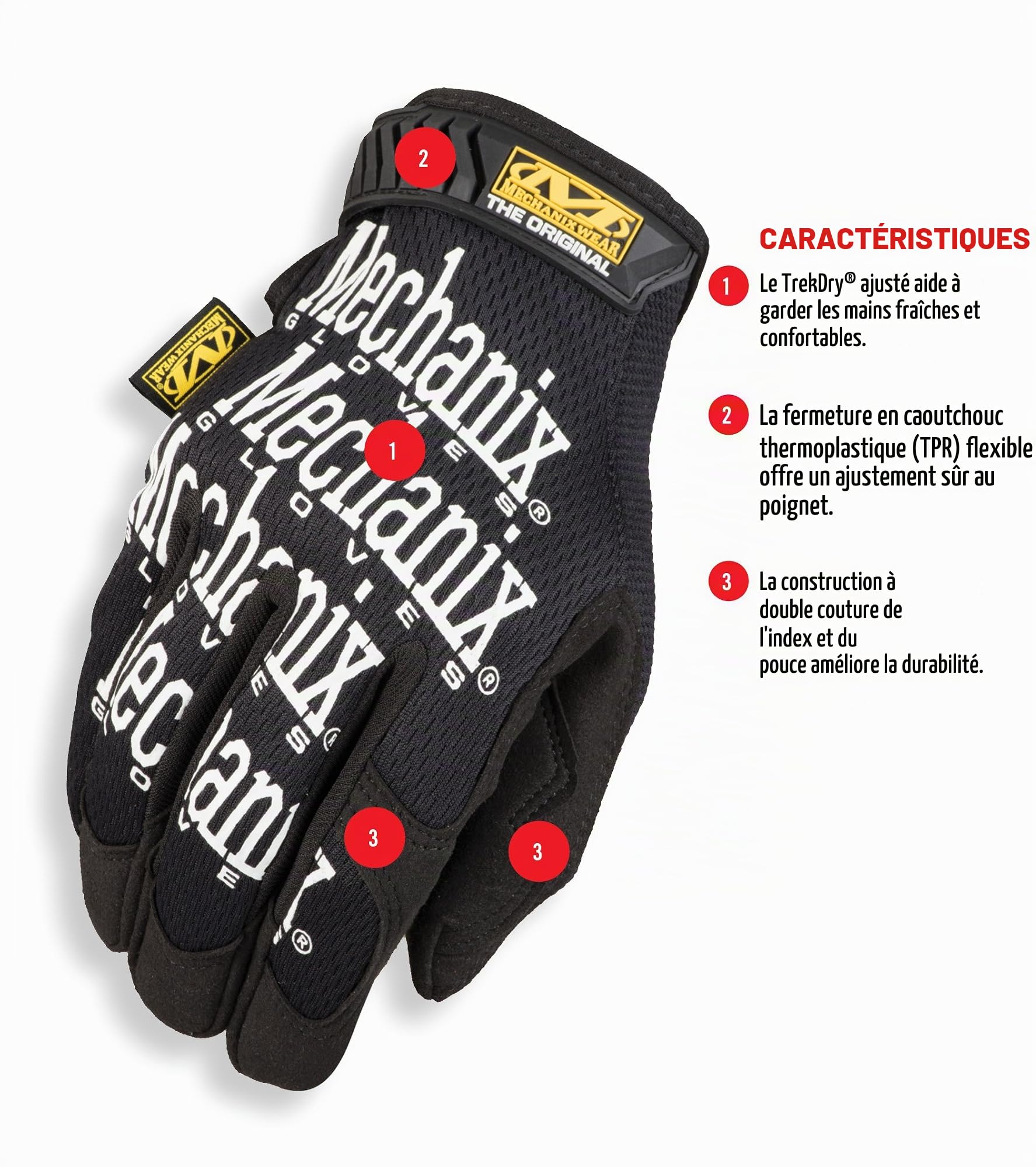 Mechanix Wear - Original Work Gants (X-Large, Noir)