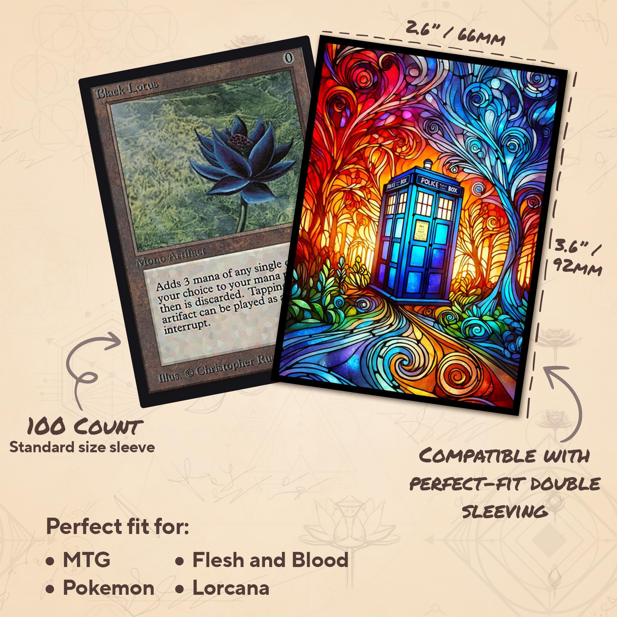 Tardis in Space MTG Card Sleeves (Textured) - 100 Count Standard Size TCG  Sleeves - Compatible with Magic The Gathering, Lorcana - Double Sleeving