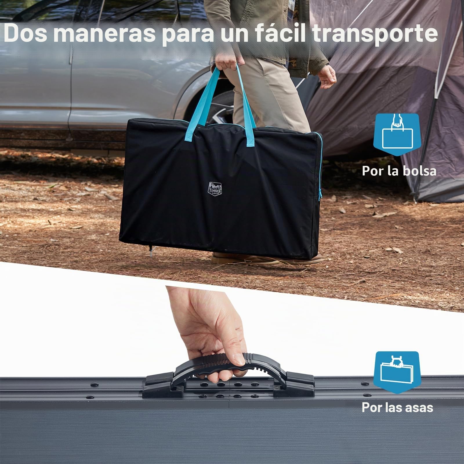 TIMBER RIDGE Armario de almacenamiento para camping, unidad de cocina plegable para camping, muebles portátiles para exteriores con 6 compartimentos de almacenamiento y mesa grande, marco de aluminio