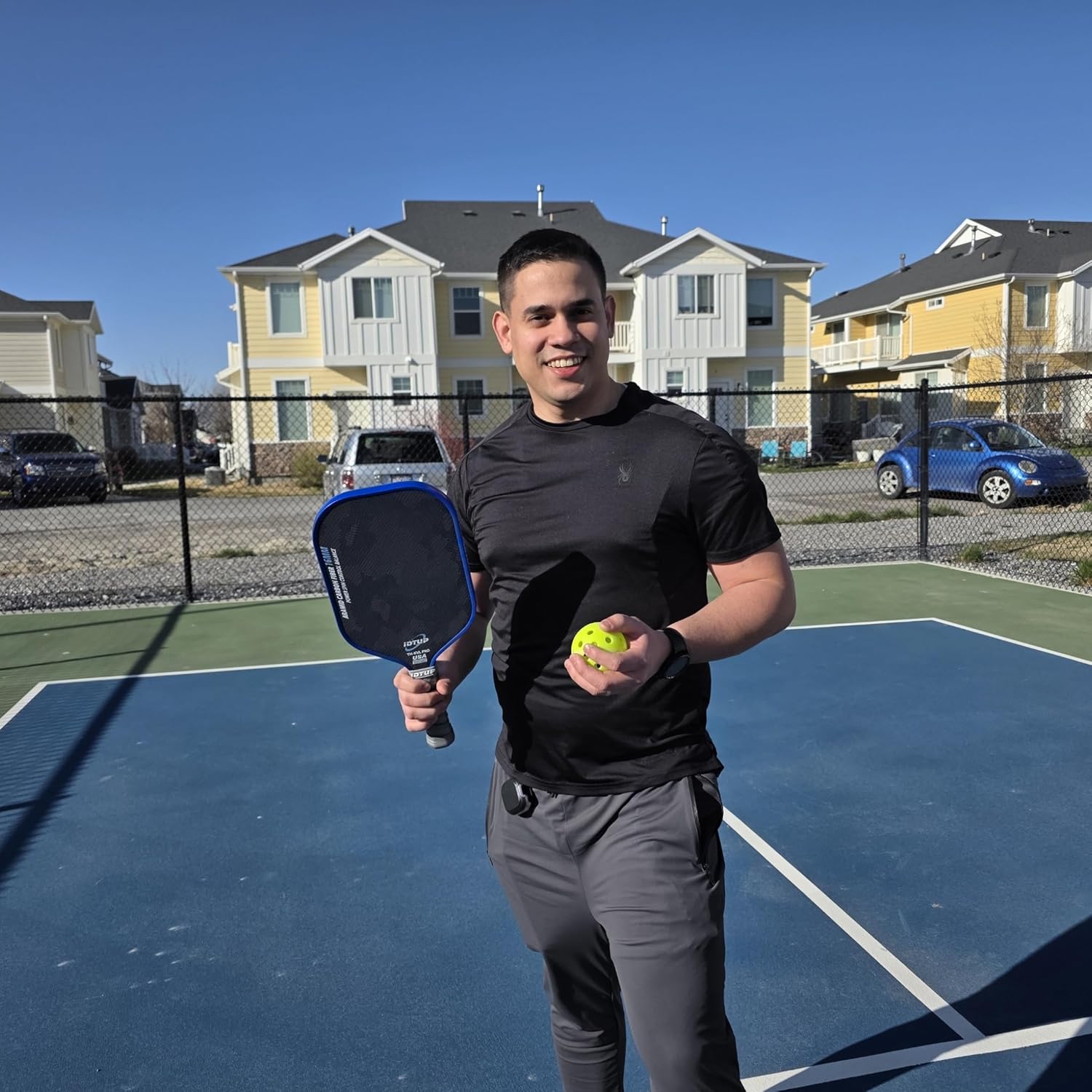 Pickleball Paddles,Pickleball Paddle,Carbon Fiber Pickle Ball Paddle-16MM,Hot Pressing Process Racket for Lightweight,Superior Control,Spin,Power and Consistency,USAPA Approved