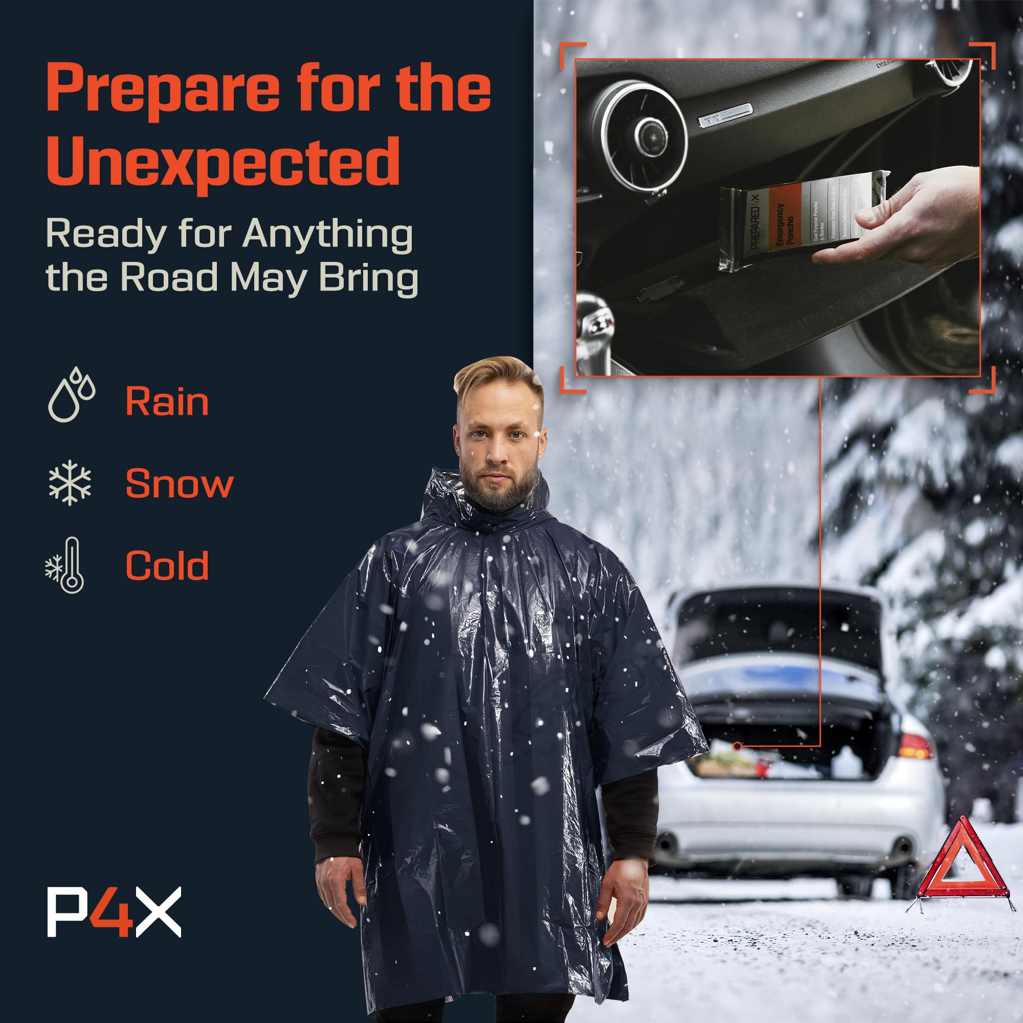Amazon.com: PREPARED4X Emergency Poncho with Mylar Blanket Liner