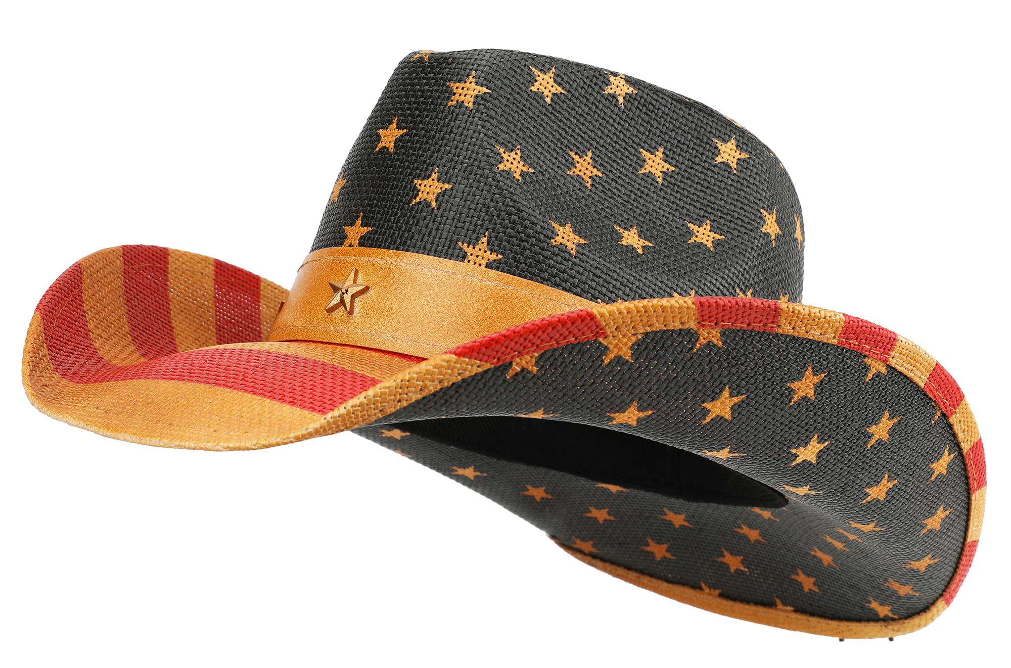 Cappello da cowboy con bandiera americana, unisex, stile patriottico del 4 luglio, cappello da cowgirl