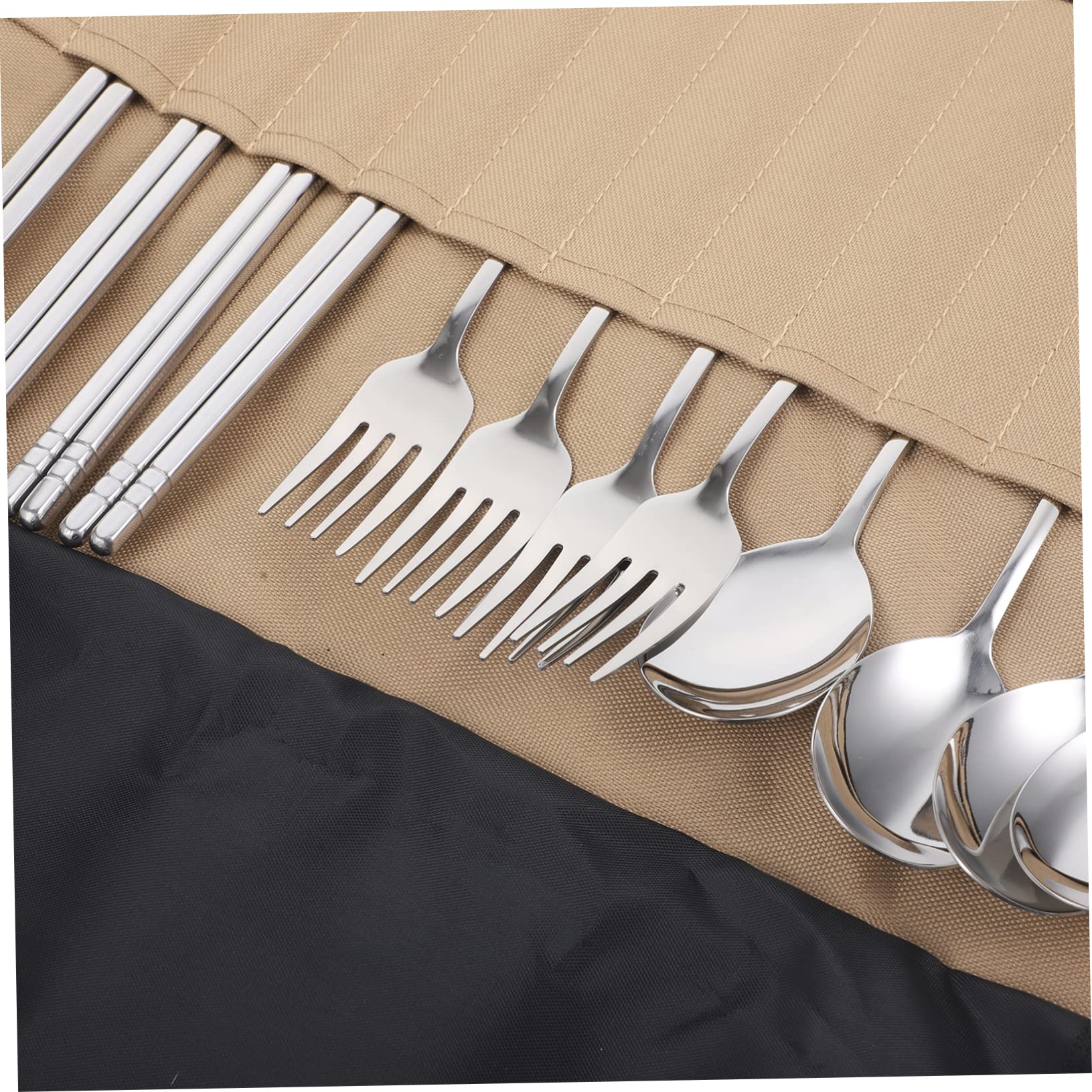 WOONEKY Set Di Utensili Da Cucina Da Campeggio Kit Di Posate Portatili Borsa Portaoggetti Per Escursioni E Picnic