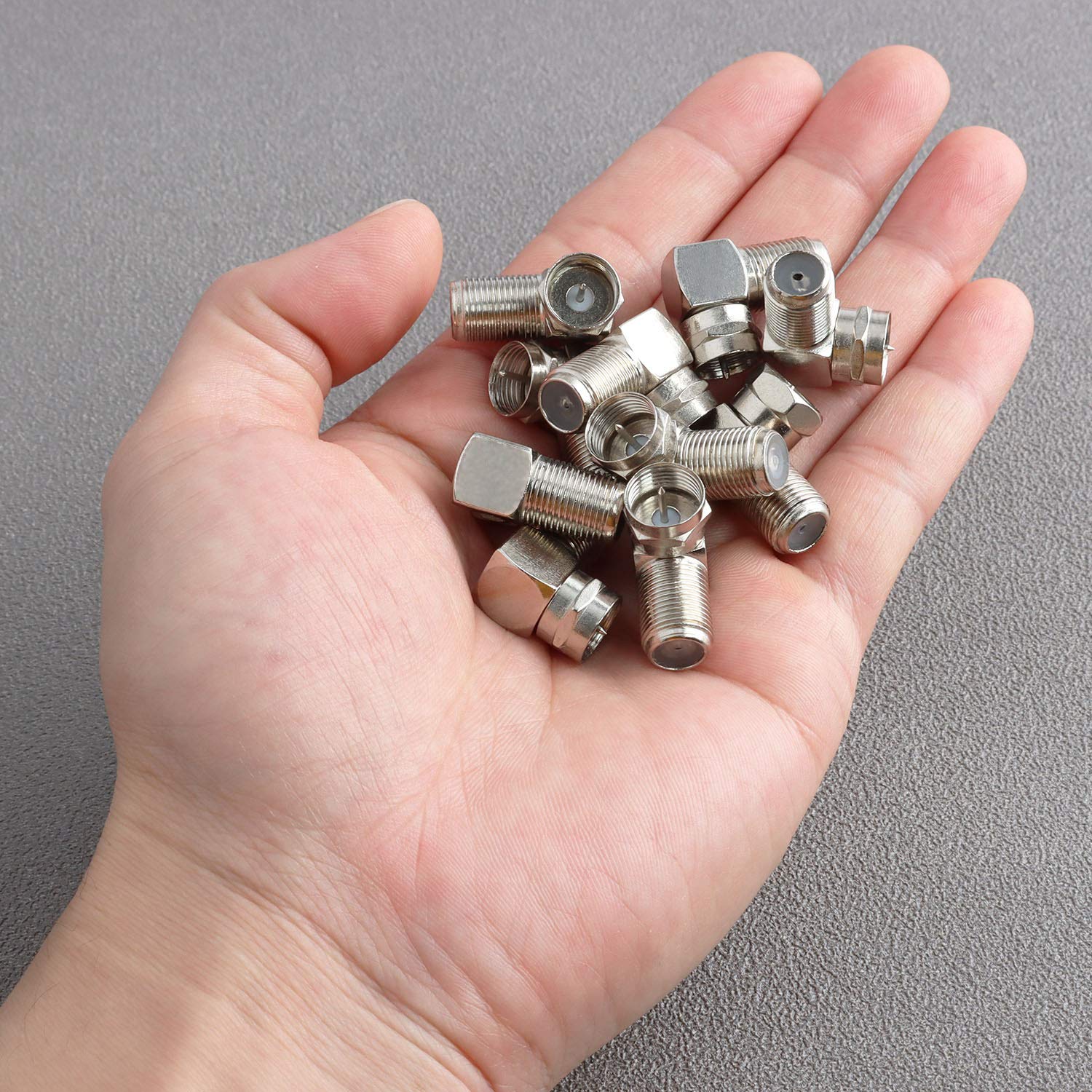 Adattatore 90 ° RG6 Pasow ad angolo retto coassiale con connettore femmina a maschio 10pcs