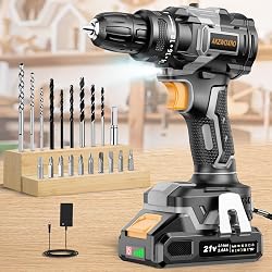 Offerta AKZWOXRO Trapano Avvitatore Brushless 21 V, 42N.m, Batteria 2,0 Ah in sconto oggi