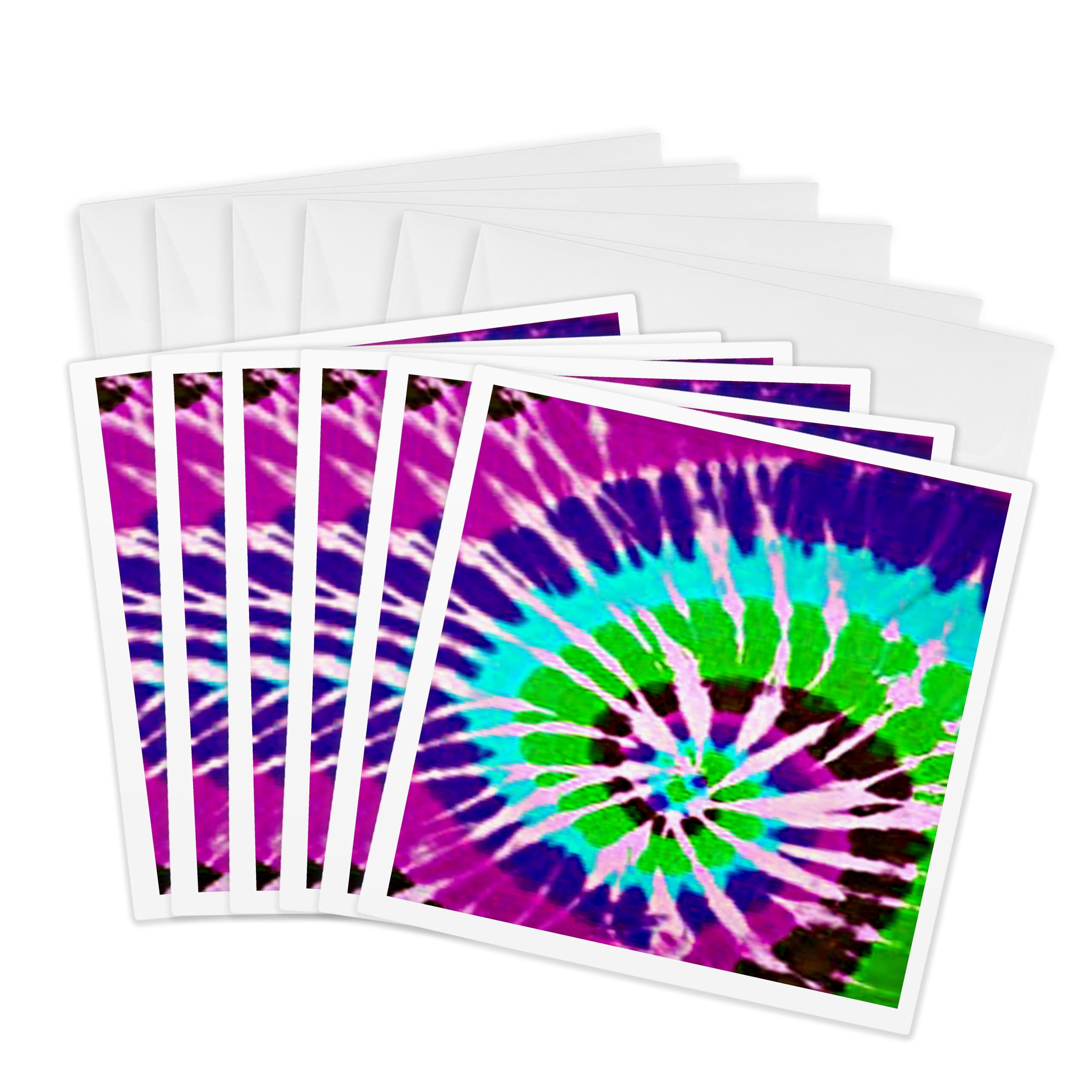 3Drose Tie Dye Art 2 - Greeting Cards, 6 by 6-inches, Set of 6 (gc_14277_1)