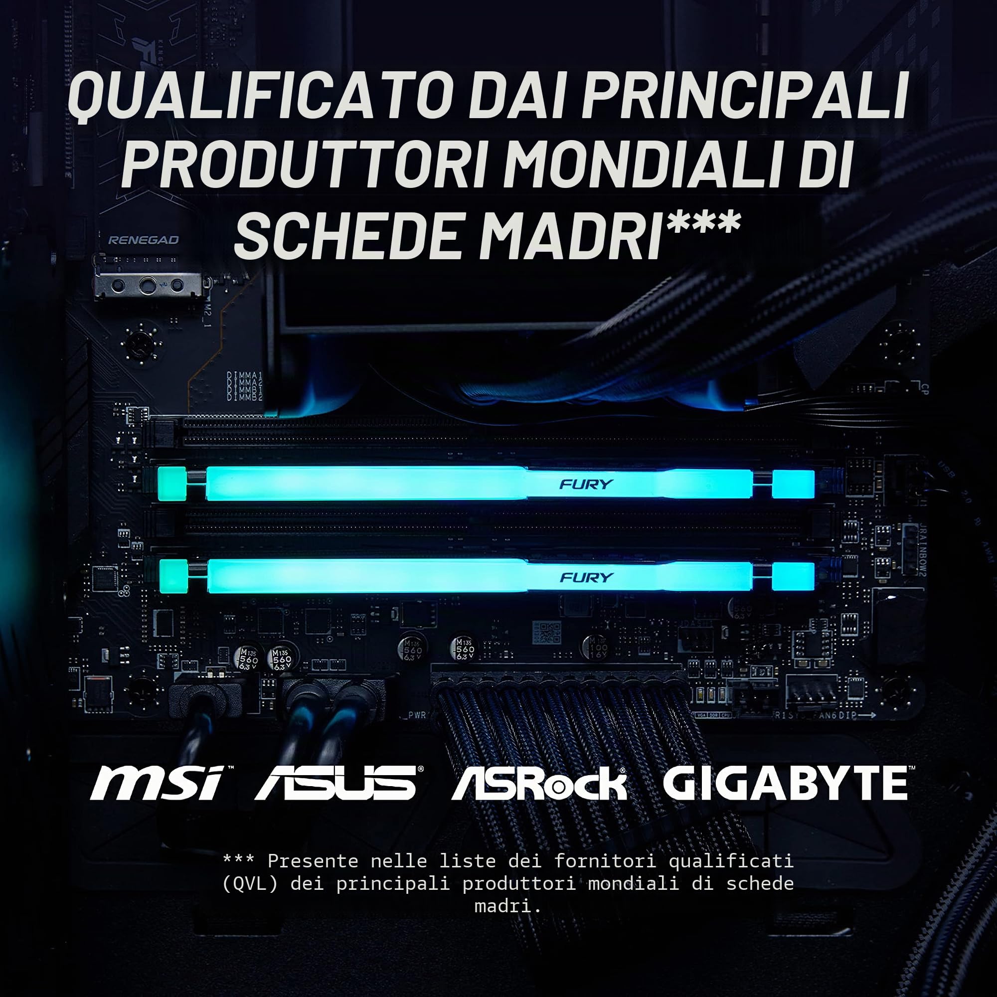 Kingston FURY Beast Nero RGB 8GB 5600MT/s DDR5 CL36 DIMM Memoria Gaming per Computer Fissi Modulo Singolo AMD EXPO/ Intel XMP - KF556C36BBEA-8