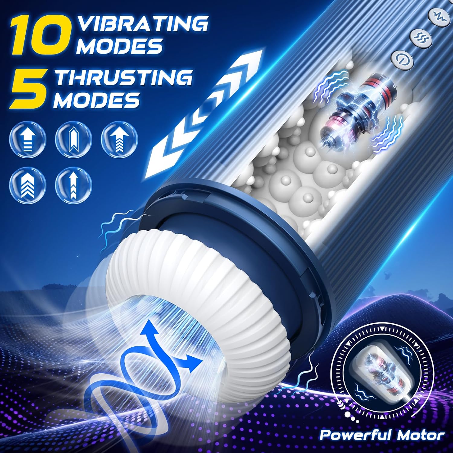Automatic Male Masturbator Sex Toys for Men, Sex Toy 5 Thrusting & 10 Vibration Modes, Pocket Pussy Male Stroker with Fast Heating Function, Sex Toy Sex Machine, Adult Sex Toys & Games