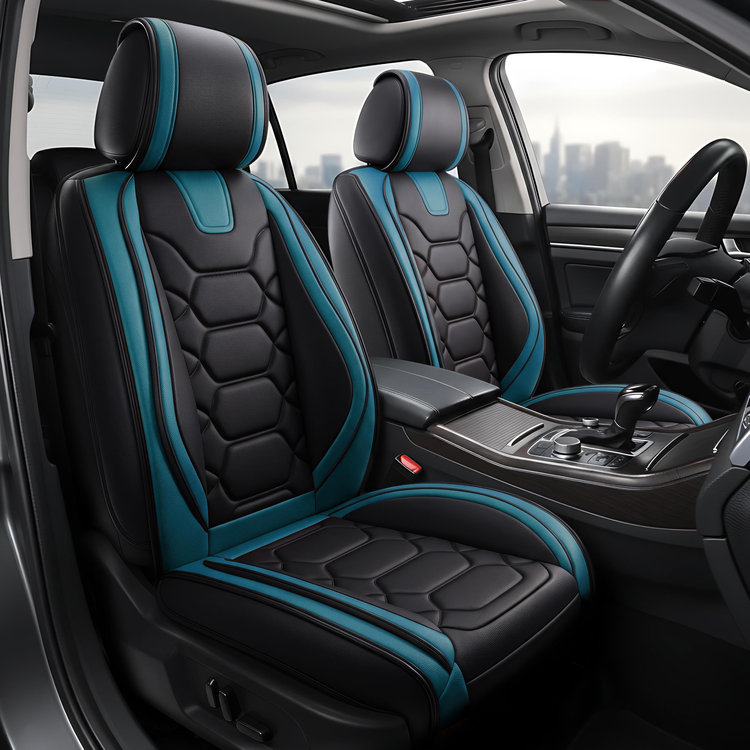 OASIS AUTO Car Seat Covers Full Set, Waterproof Faux Leather Seat Covers for Cars Universal Fit for SUV, Truck, Sedan, Black Premium Car Seat Protector with Front & Back Cushions — Amazon image 10