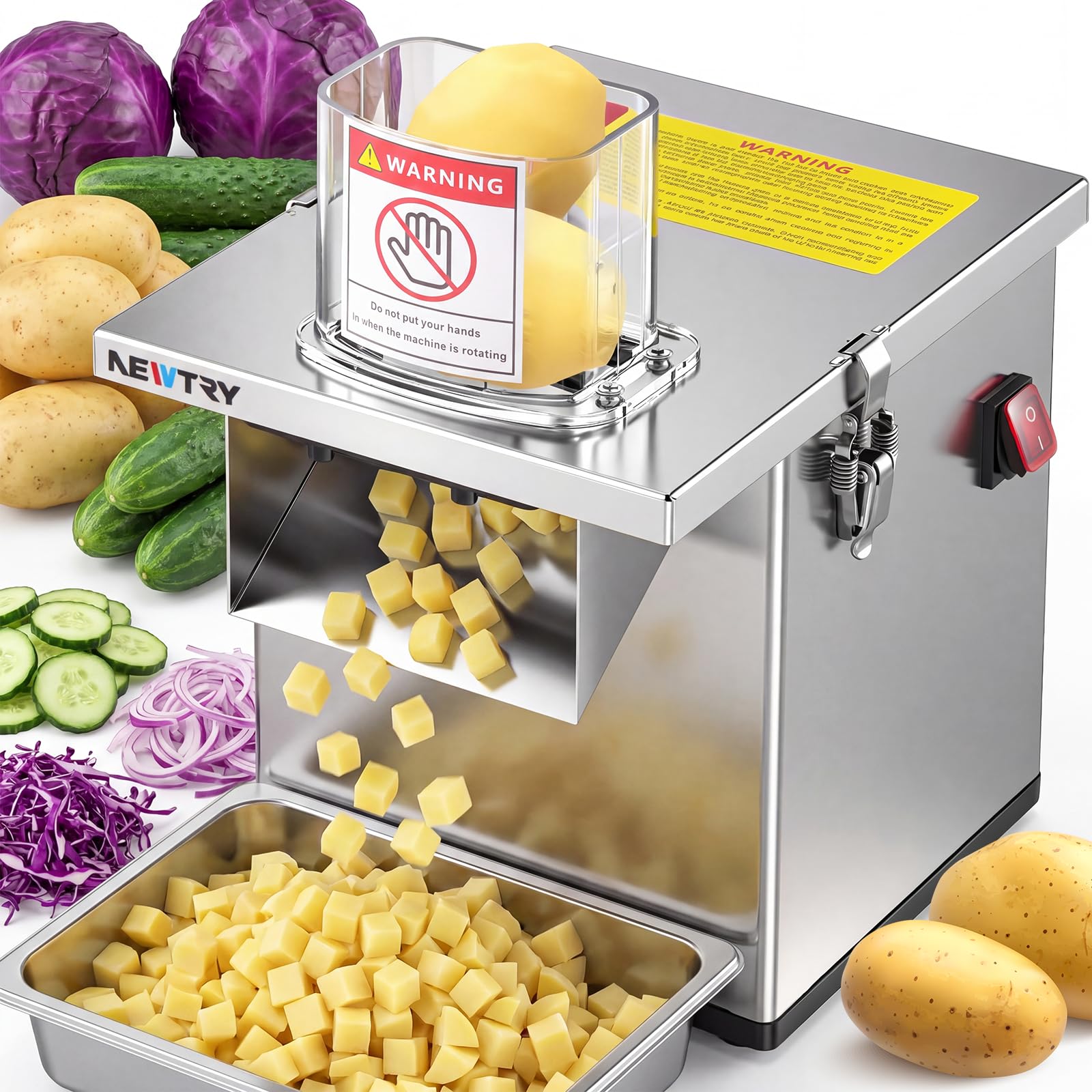 Amazon.com: NEWTRY 4 in 1 Commercial Vegetable Processor Electric