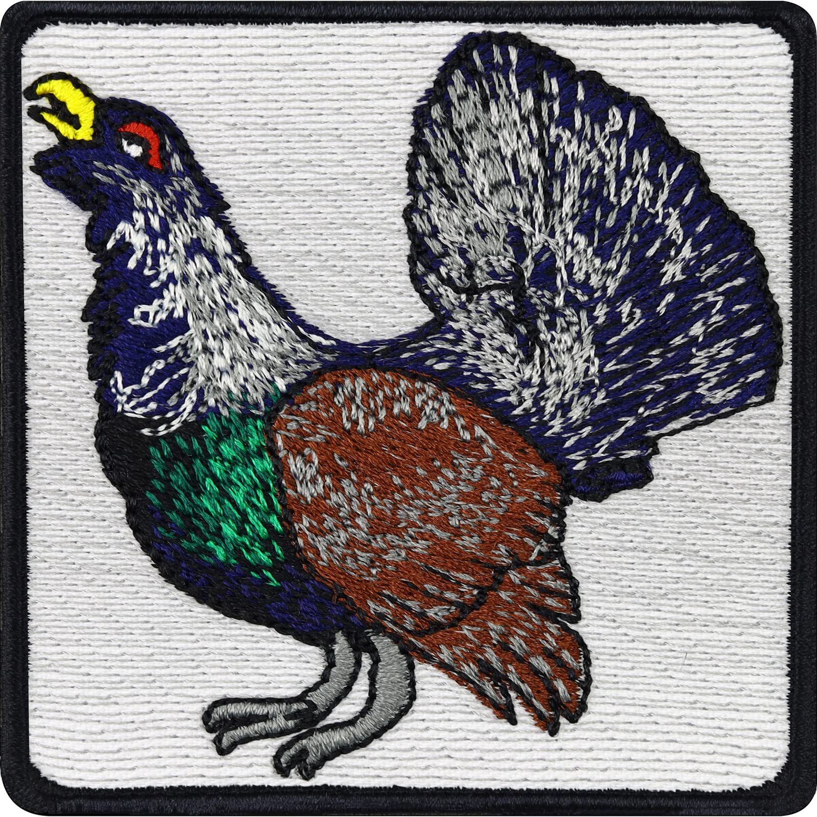 AUERHAHN Sew-On | Native Animals Emblem Embroidered Iron-On Patch Capercaillie Patch Hunter Iron-On Patch Wild Hunting Nature Friends Badge with Embroidery Iron-On Patch for Backpack, Jackets, Vests |