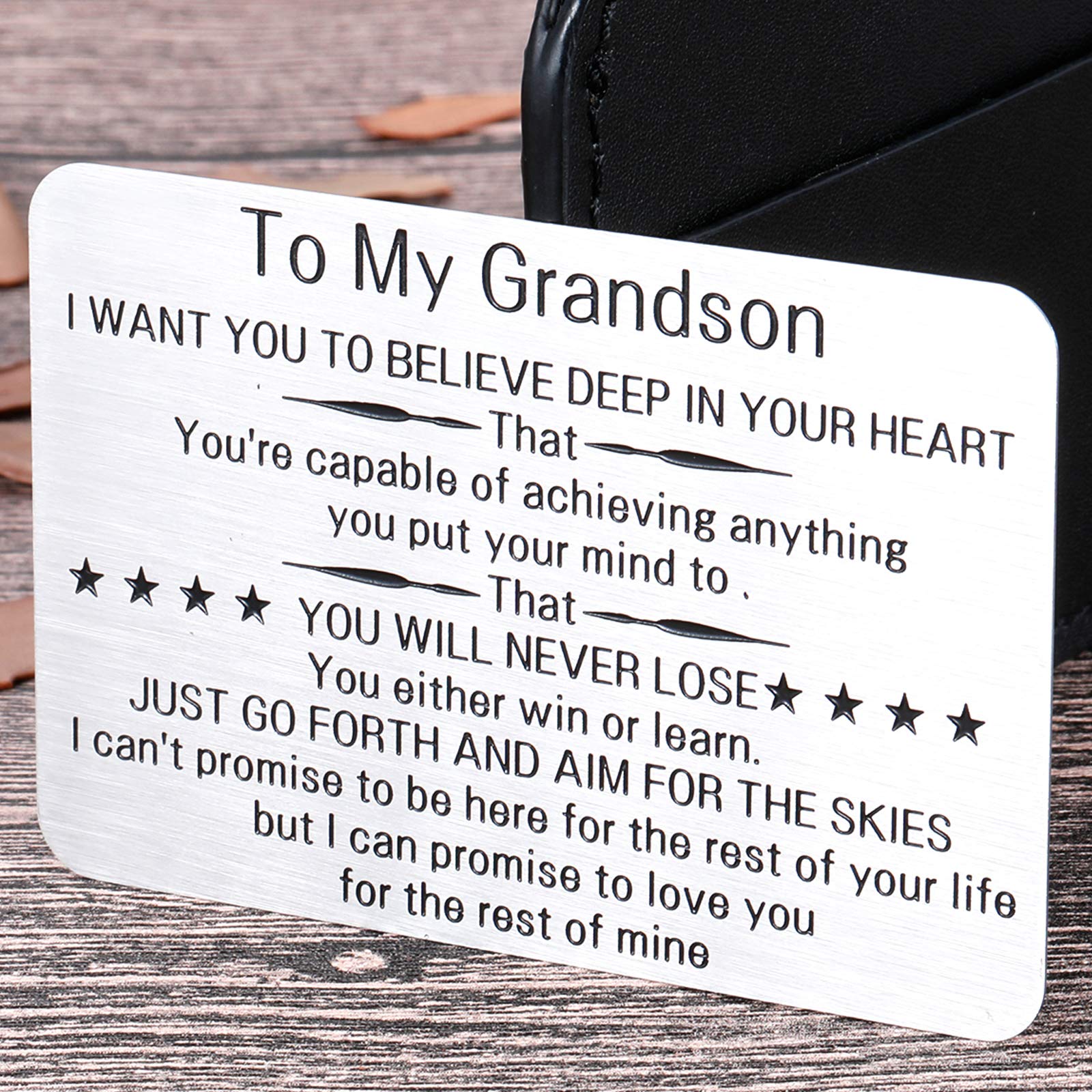 Amazon.com: To My Grandson Wallet Card Inserts Christmas Valentine Gifts  for Grandson from Grandma Grandpa Graduation Fathers Day Sweet 16th  Birthday Gifts For Him Teens Adult Men Teenage Boys Inspirational :  Clothing,
