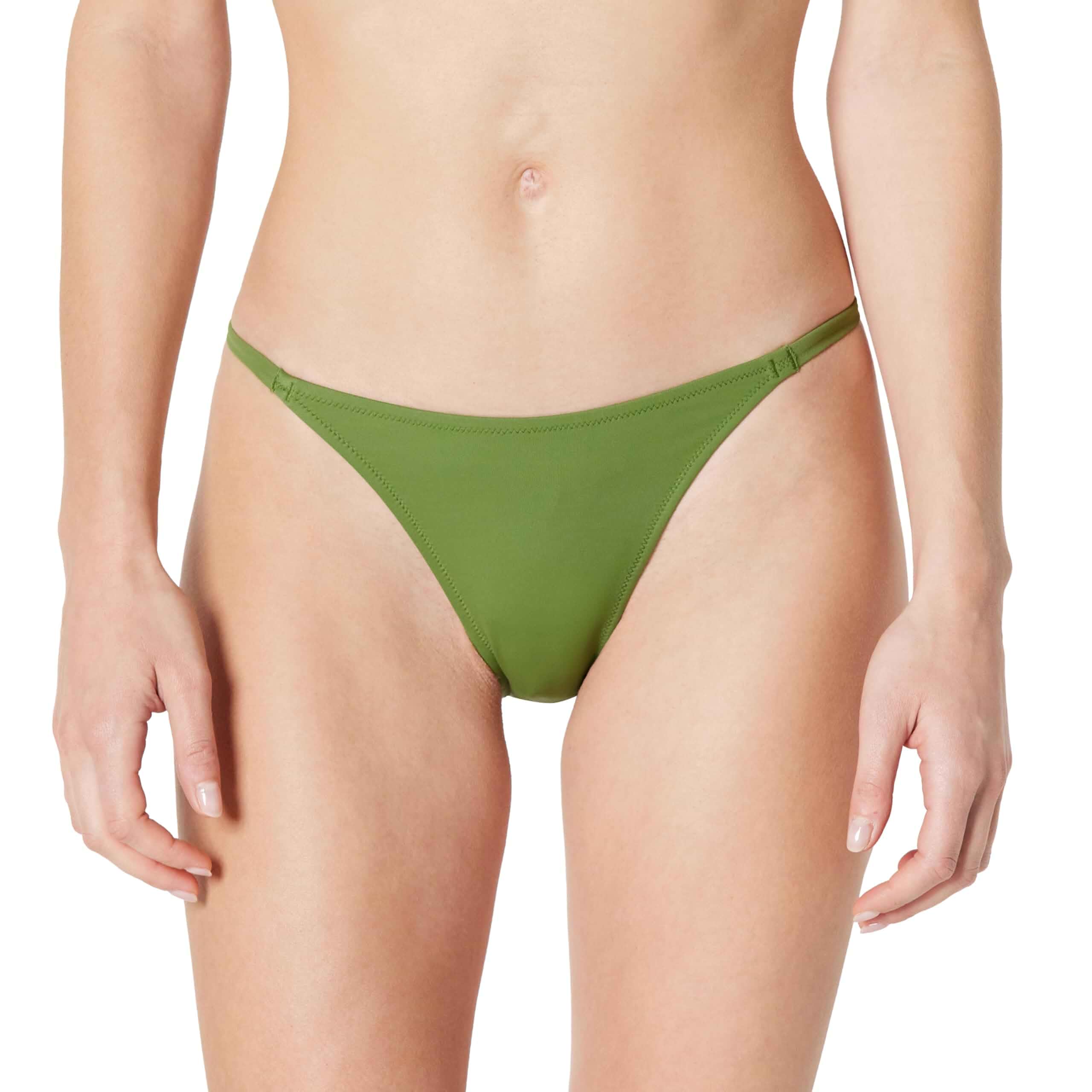 Amazon Essentials Women's Low Rise No-tie String Swim Bikini Bottom Solid